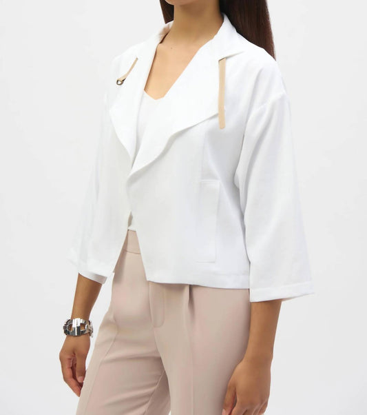 Joseph Ribkoff - Leatherette Strap Cover Up Jacket