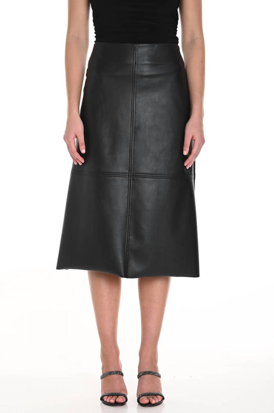 Frank Lyman - Vegan Leather Midi Skirt