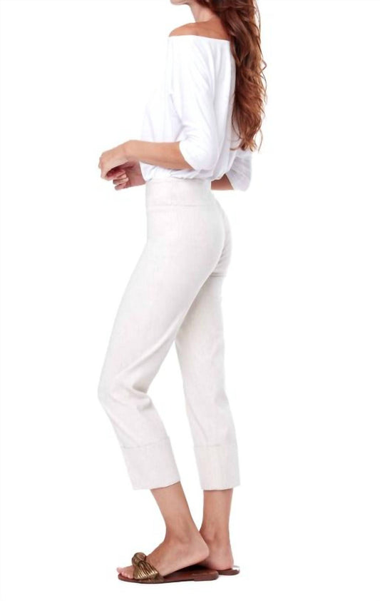 Up! - Pull-on Linen Cropped Pants