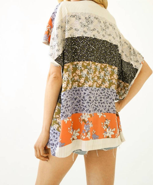 Mystree - Mixed Print Flowy Cardigan