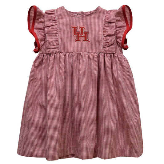 Vive La Fete - Girl's University Of Houston Cougars Gingham Ruffle Dress