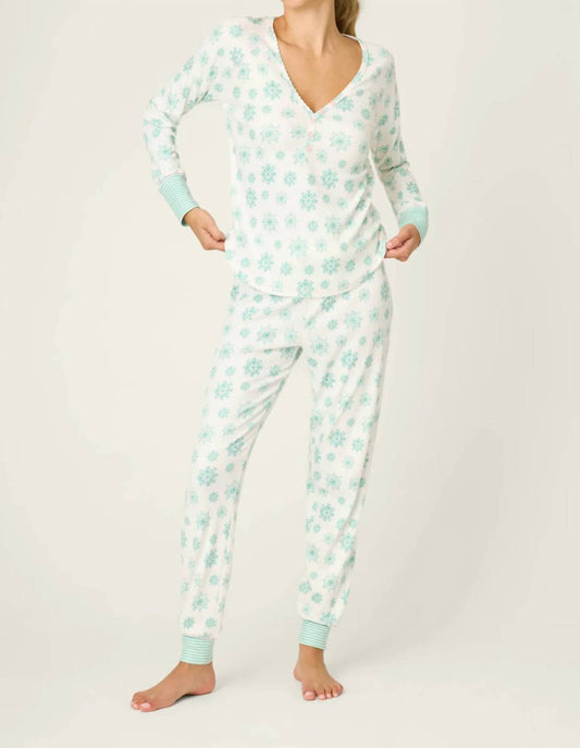 Pj Salvage - Snowflake Wishes Pointelle Pants Set