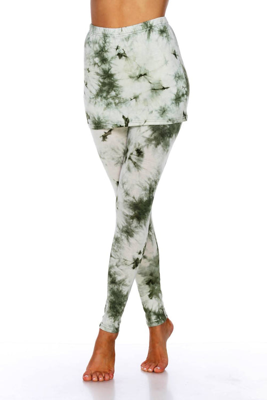 White Mark - Tie Dye Skirted Leggings