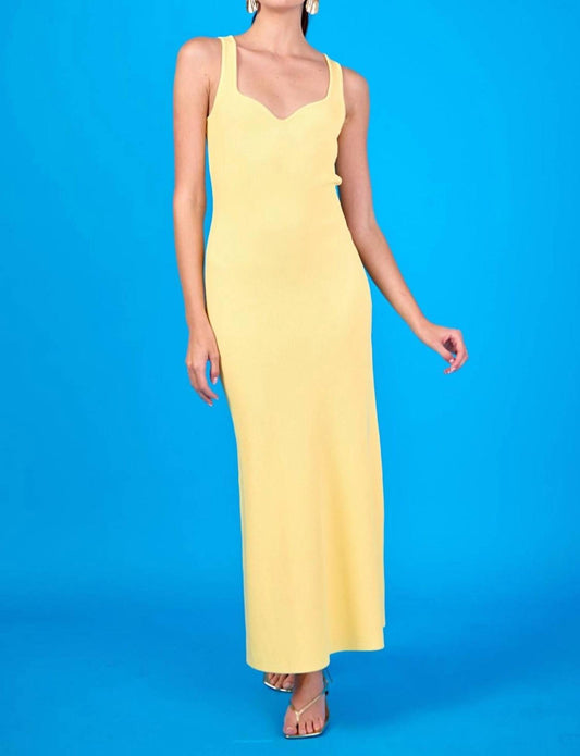 Endless Rose - Sweetheart Neckline Ribbed Knit Maxi Dress