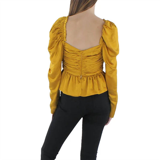 Aqua - Tie Neck Gathered Off The Shoulder Top