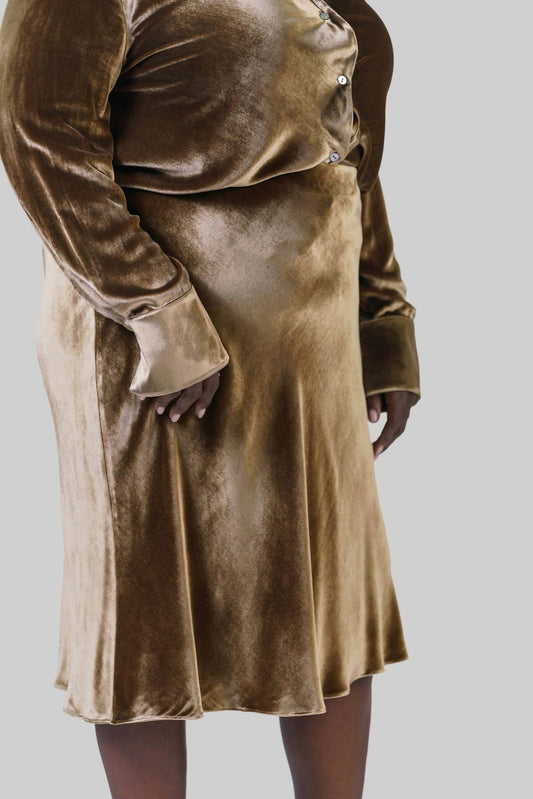 Vince - Velvet Short Slip Skirt - Plus