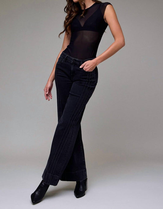 Hidden - Pintuck Mid Rise Comfort Flare Jean