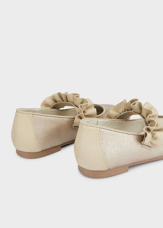 Mayoral - Kid's Metallic Peplum Strap Flat