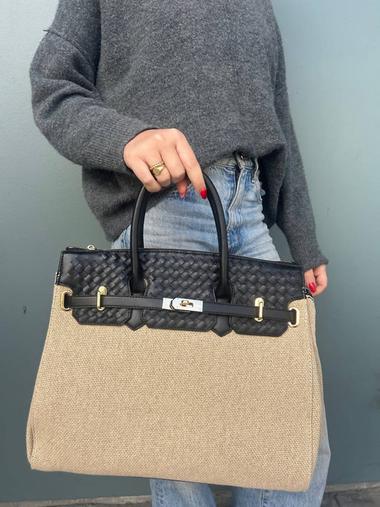 Urban Expressions - Women's Bertha Straw Woven Satchel Bag