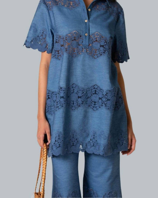 Miguelina - Elle Embroidered Tunic Mini Dress