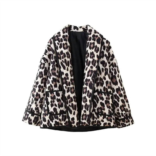 Rosa Clothing - Leopard Print Padded Jacket