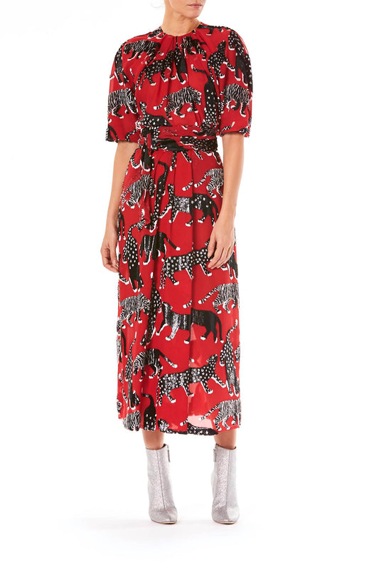 Carolina Herrera - Silk Tigers Leopards Blouse