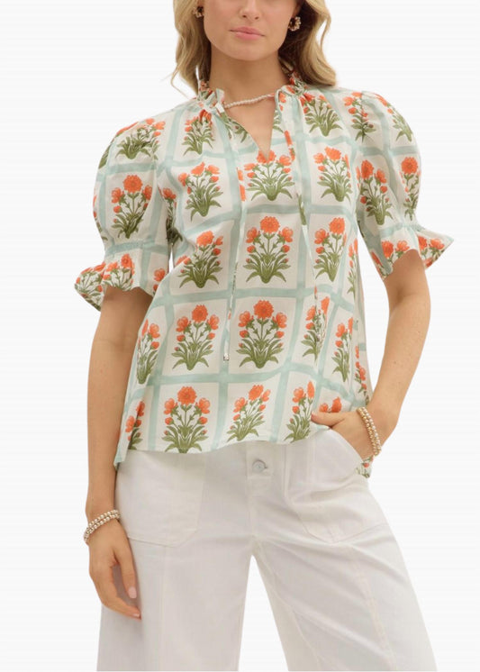 Entro - Floral Window Pattern Pullover Top