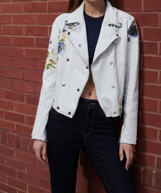 Jakett - Harley Floral Burnished Leather Jacket