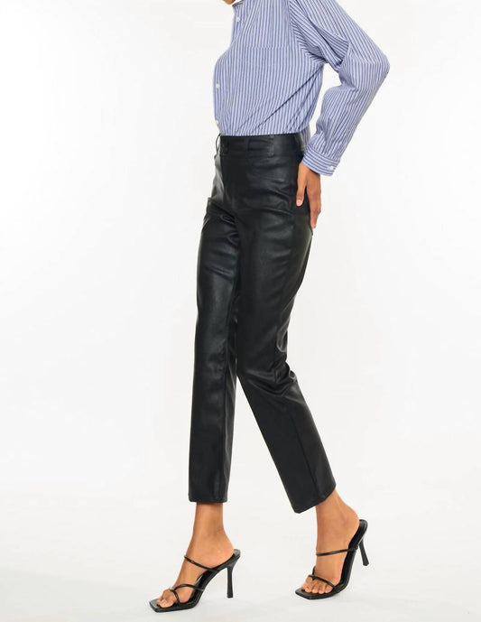 Kancan - Judith High Rise Faux Leather Skinny Straight Leg Jeans