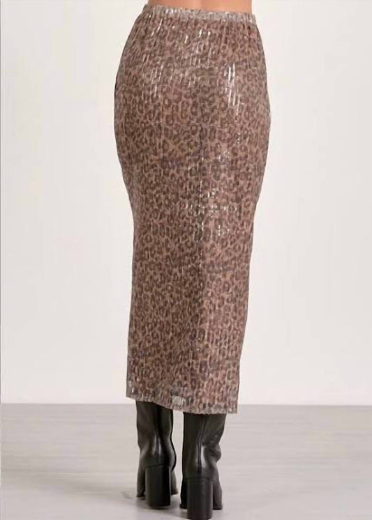 Elan - Women's Cheetah Sequin Skirt