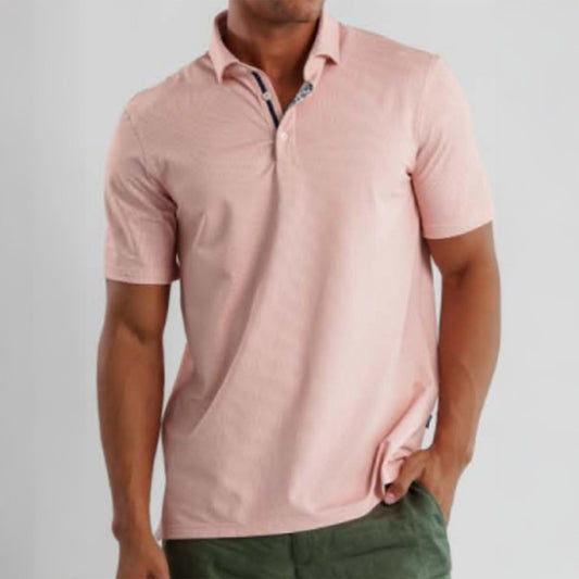 Stone Rose - Men's Printed Birdseye Short Sleeve Polo