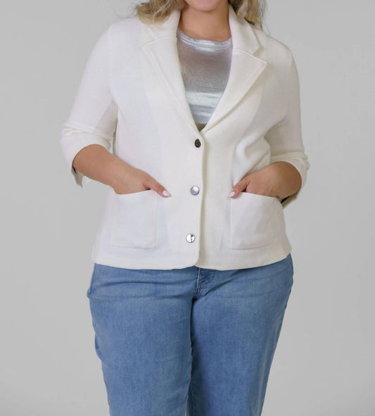 Minnie Rose - Cotton Blend Shrunken Blazer - Plus Size