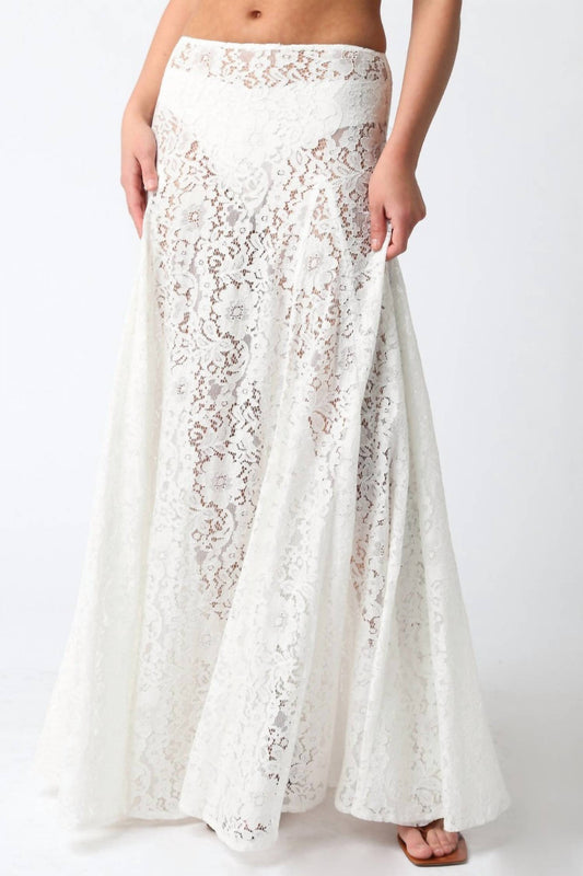 Olivaceous - Viola Sheer Lace Maxi Skirt