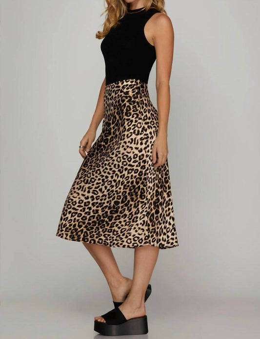 She + Sky - Satin Midi Skirt