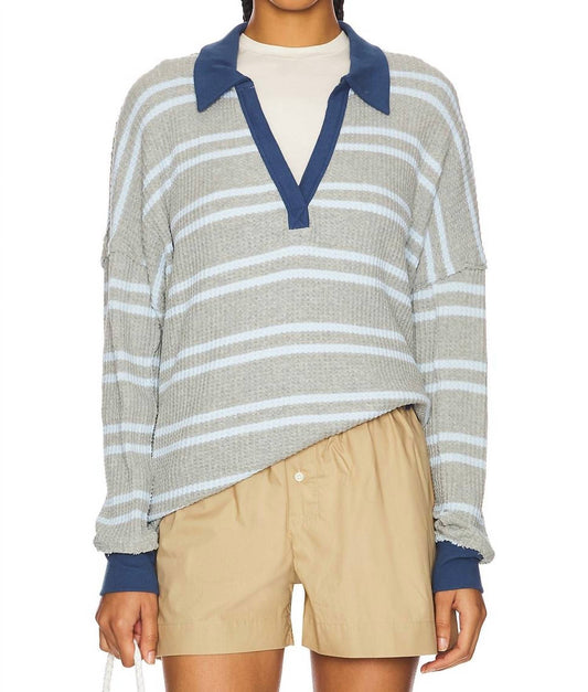 Free People - Striped Travis Polo Top