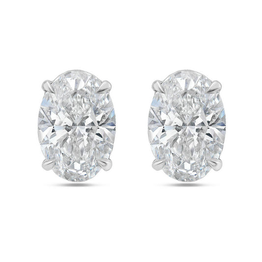Diana M Jewels - 6.00 Cts Lab Grown Oval Cut Stud Earrings