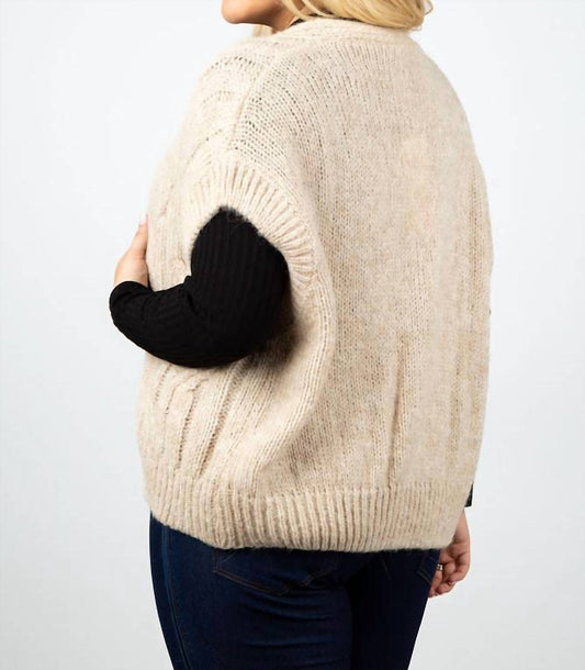 Summum - Airy Alpaca Knit Sleeveless Cardigan - Plus