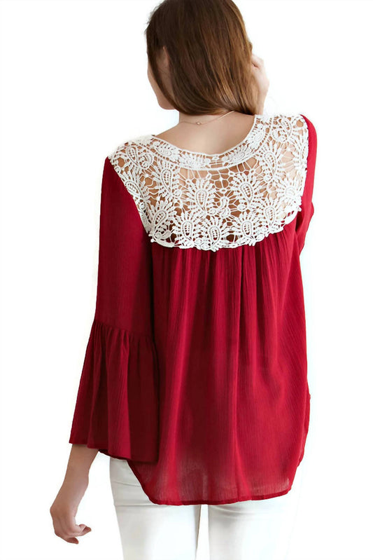 Entro - Bell Sleeve Crochet Top