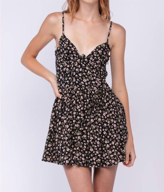Sky To Moon - Floral Plunge Detail Bustier Dress