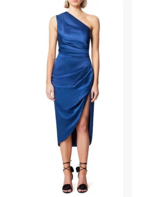 Elliatt - Satin Cassini One Shoulder Ruched Cocktail Dress