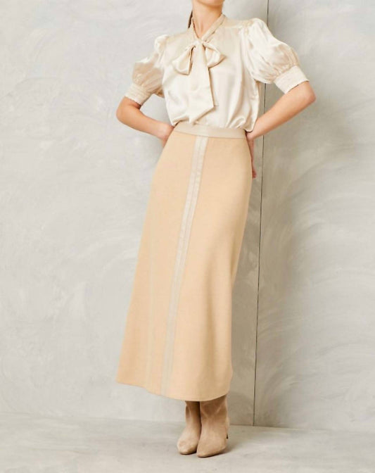 Cartolina Nantucket - Opal Cashmere Wool Midi Skirt