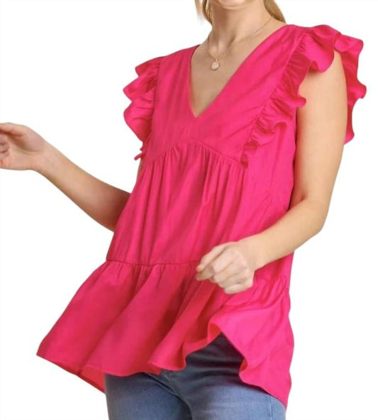Umgee - Tiered Ruffle Babydoll Top