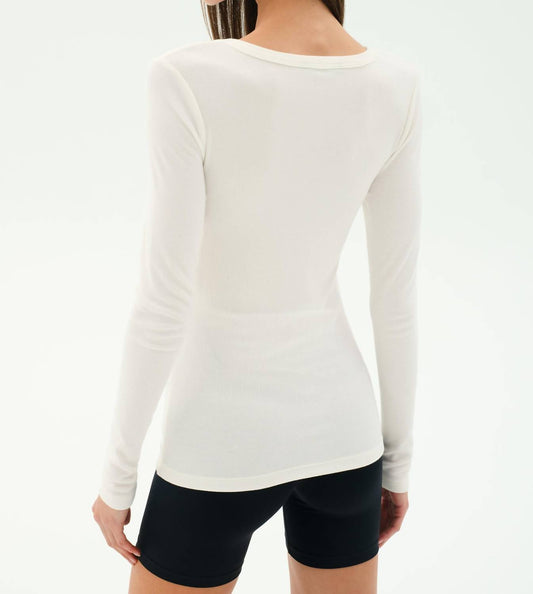 Splits59 - Louise Rib Henley Long Sleeve Tee