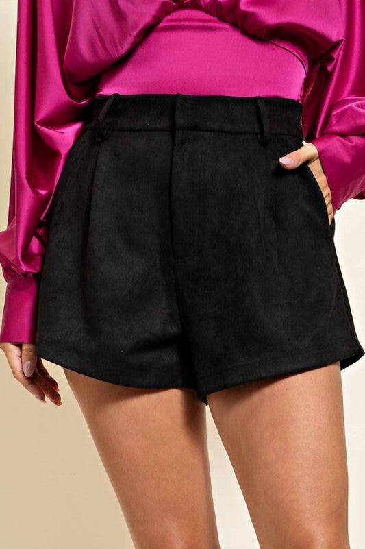 Glam - Sadie High Waisted Suede Shorts