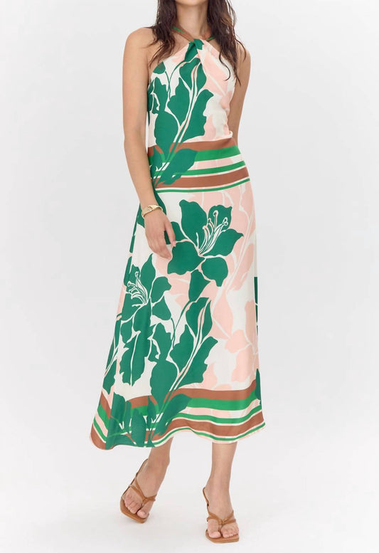 Greylin - Lyra Border Halter Midi Dress