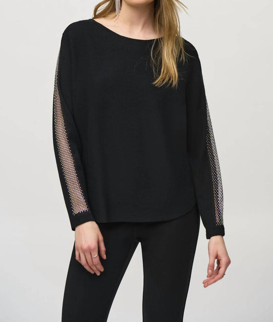Joseph Ribkoff - Pullover With Lace And Sequin Trim