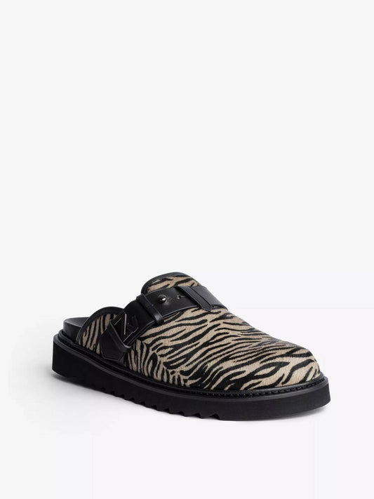 Zadig & Voltaire - WOMEN'S ALPHA ZEBRA-PRINT LEATHER MULES