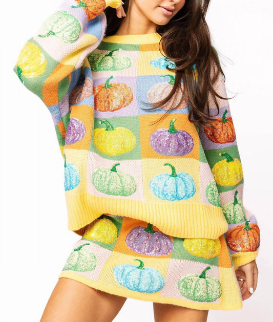 Queen Of Sparkles - Pastel Pumpkin Sweater