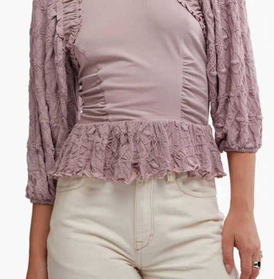 Free People - Olivia Contrast Stitch Knit Top