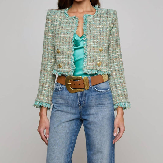 L'Agence - Women's Clydie Cropped Tweed Jacket