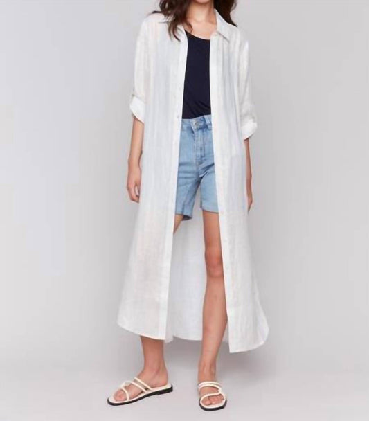 Charlie B - Foil Print Linen Blend Tunic Dress