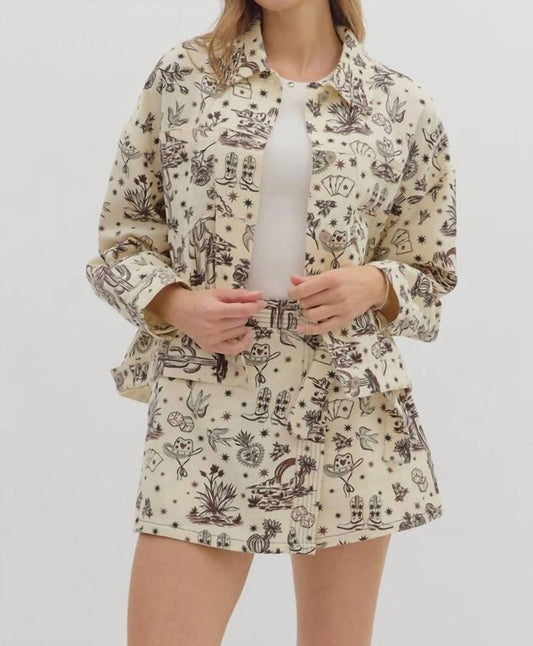 Entro - Western Canvas Denim Relaxed Jacket