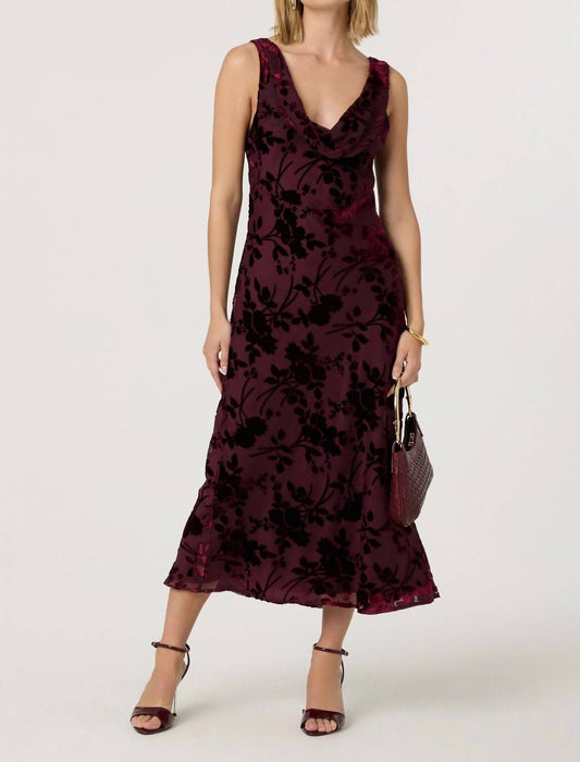 Astr - Floris Burnout Velvet Maxi Dress