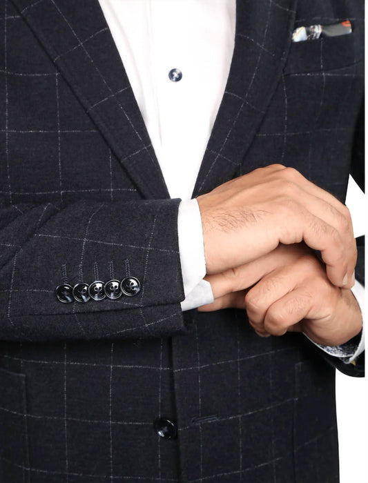 COBALT Blue Windowpane Jacket