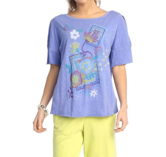 Jess & Jane - Islands Pigment Dyed Short Sleeve Top - Plus