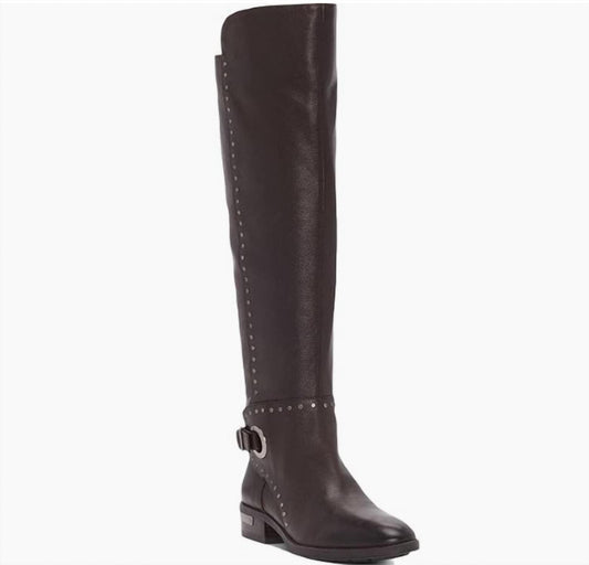 Vince Camuto - Women's Poppidal Studded Leather Wide Calf Tall Boots