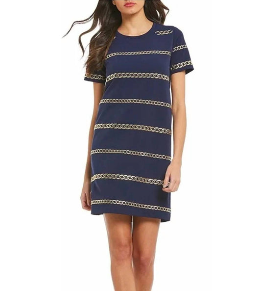 Michael Kors - Embellished Chain Knit Shift Dress