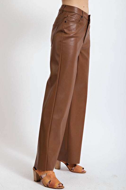 Easel - Faux Leather Pants