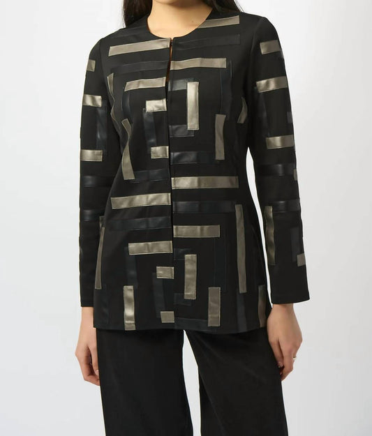 Joseph Ribkoff - Two-tone Crewneck Jacket