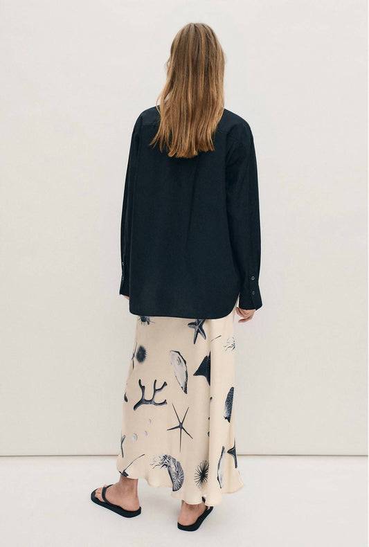 Silk Laundry - Long Bias Cut Seashell Skirt